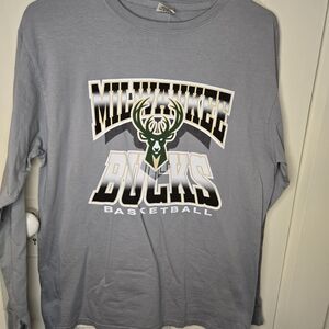 Blue 84 Gray Milwaukee Bucks Long Sleeve Tee
